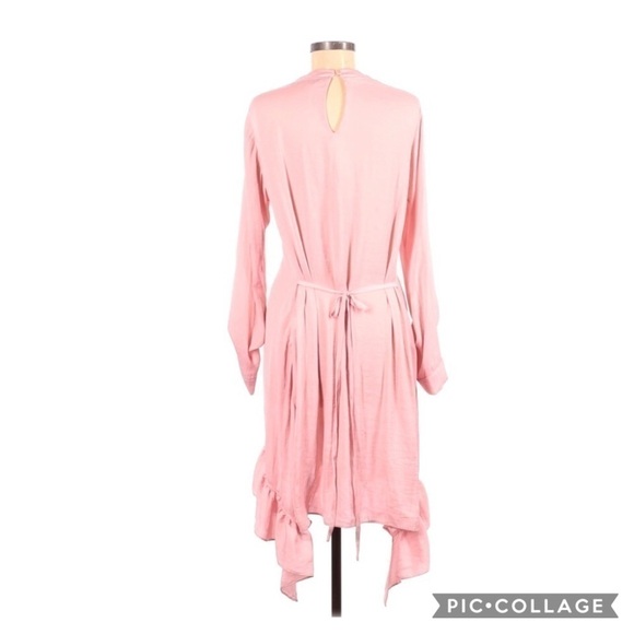 Barbie Core Zara Blogger Favorite Frilled Pink Midi Dress - Picture 10 of 11